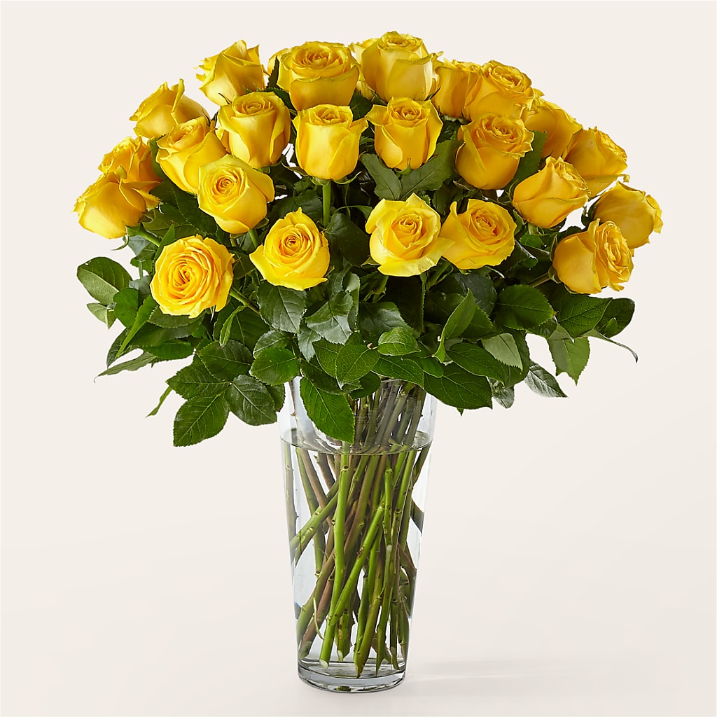 Long Stem Yellow Rose Bouquet – House Of Flowers, Breckenridge TX