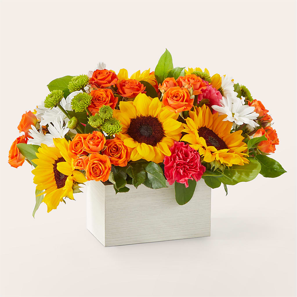 Sun-drenched Blooms Box Bouquet –  House Of Flowers, Breckenridge TX